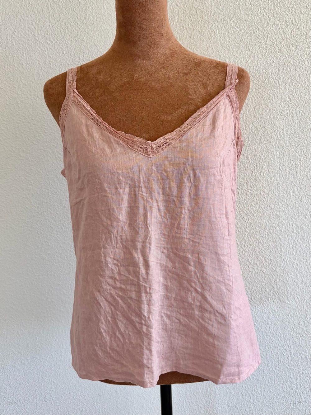 Reformation Mauve Lace-Trim Cami